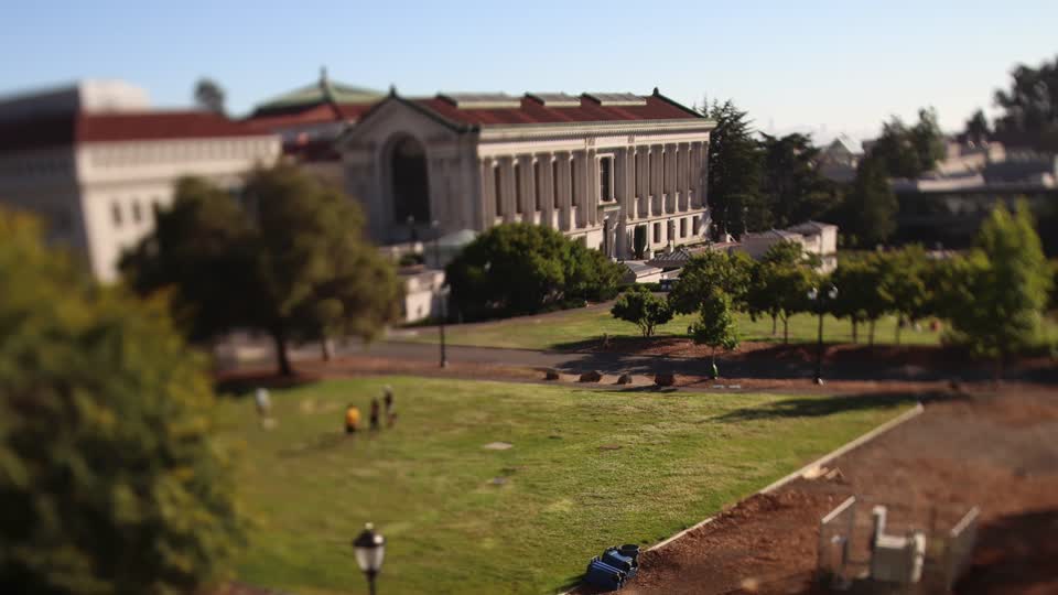 Doe Memorial Library and Memorial Glade Tilt Shift