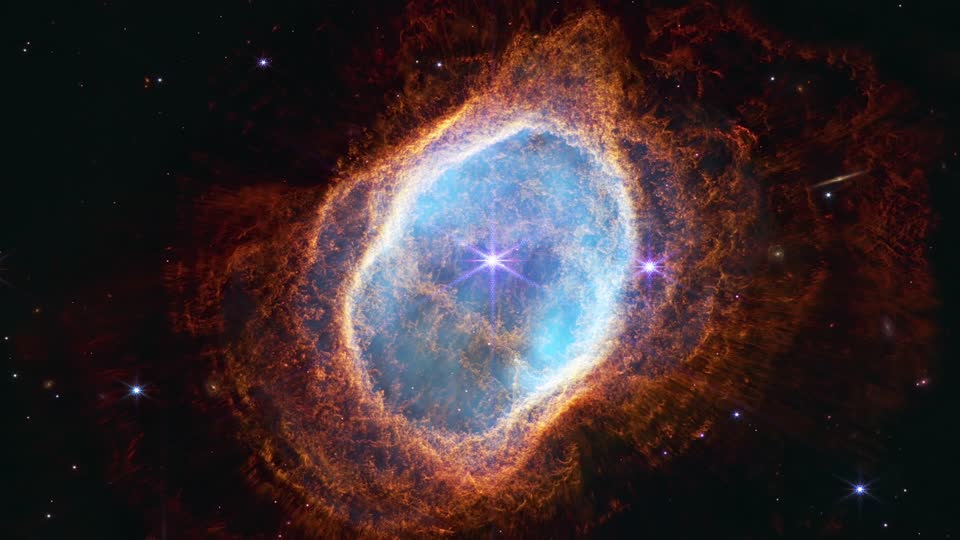 NASA Webb Space Telescope Southern Ring Nebula Galaxy Zoom