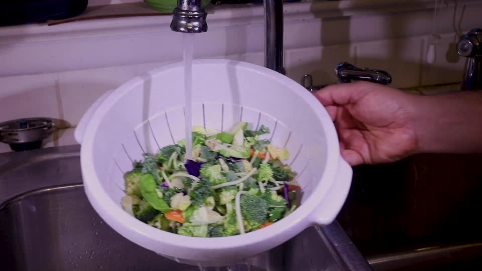 B-Roll of Washing Food and Stir Fry