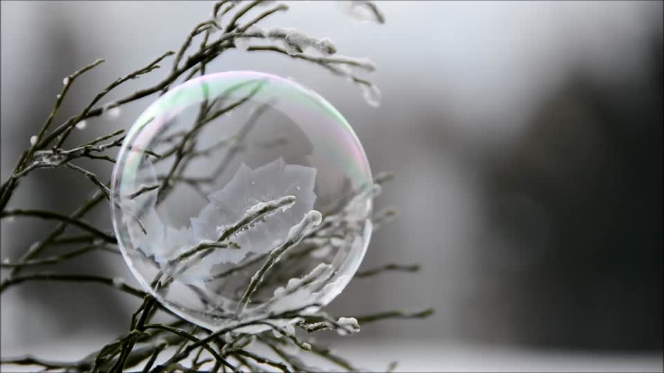 Bubble Turning to Ice