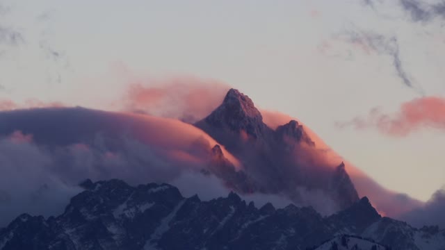 Jackson Lake Overlook Sunset Time Lapse
