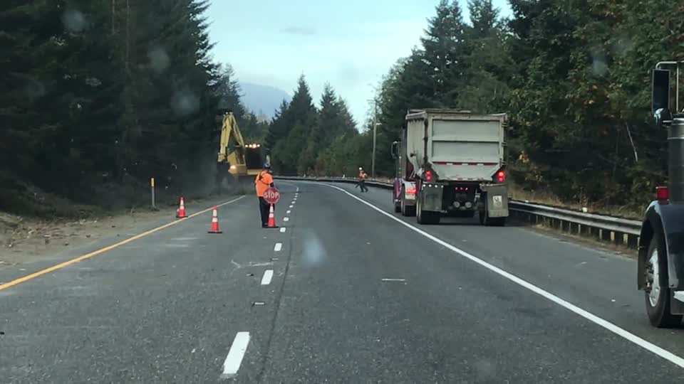 Clearing debris off roadway