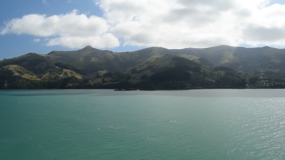 New Zealand. Akaroa. Video taken from the Norwegian Jewel at anchor in Akaroa.