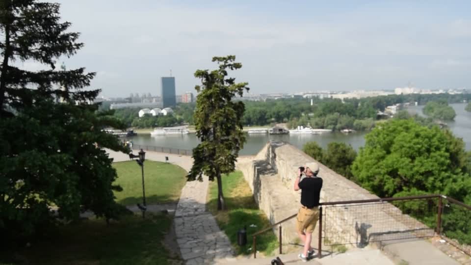 Bucharest to Budapest. Belgrade. Serbia. Fortress Kalemegdan.  The view of the rivers.