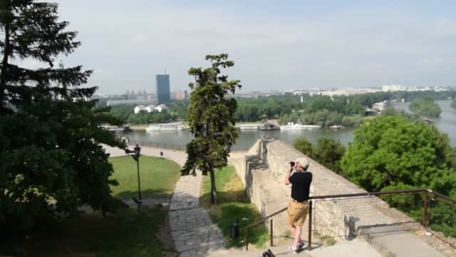 Bucharest to Budapest. Belgrade. Serbia. Fortress Kalemegdan.  The view of the rivers.