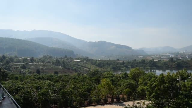 Vietnam. Weasel Coffee factory and cafe.  The view.