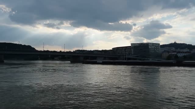 Amsterdam to Budapest. Budapest. Film of the river from our docking area.