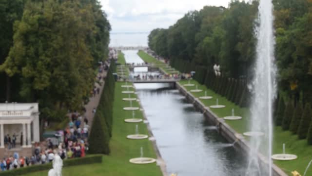 Russia. Saint Petersburg. Peterhof Gardens. Video.