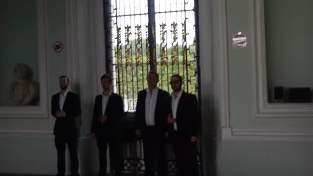 Russia. Saint Petersburg. Pushkin. Catherin's Palace.  Choral singing. Video.