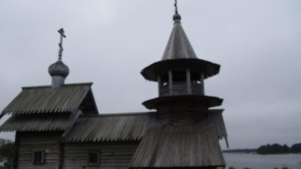 Russia. Kizhi island. The chapel of the Archangel Michael. 17 -18 century.  It was moved from the village of Lelikozero.