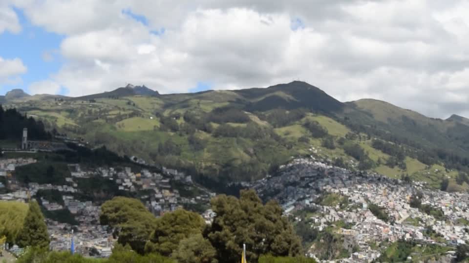 Ecuador. Quito. The view of Quito from the Virgin Mary statue on Panecillo hill.