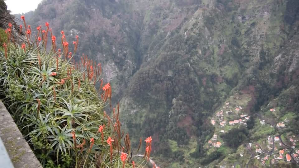Madeira. Looking down to the Valley of the Nuns.  Height 1096 Mtrs. VIDEO.