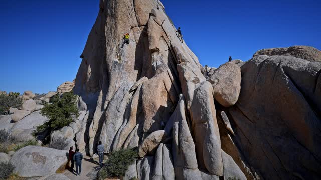 Climbers on Old Woman Rock