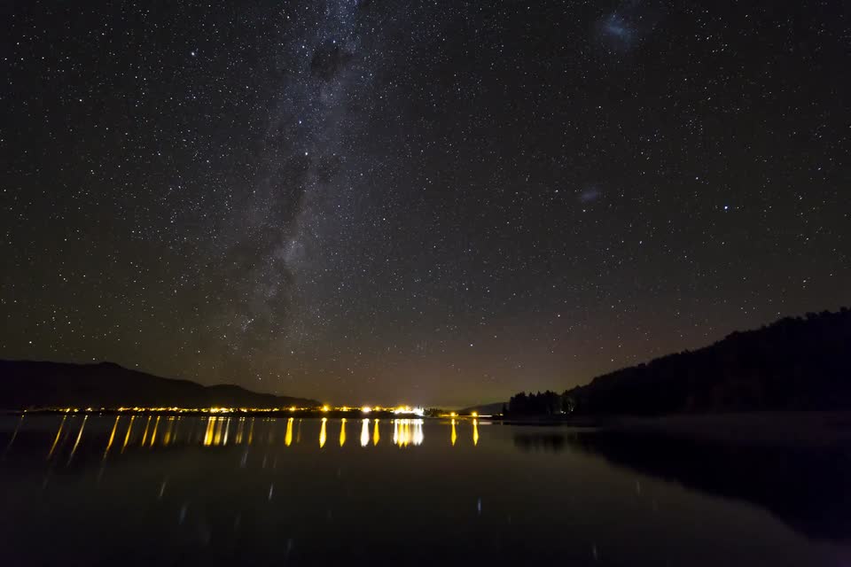 Aurora over Lake Hawea, New Zealand